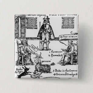Matthew Hopkins, the Witchfinder General 15 Cm Square Badge