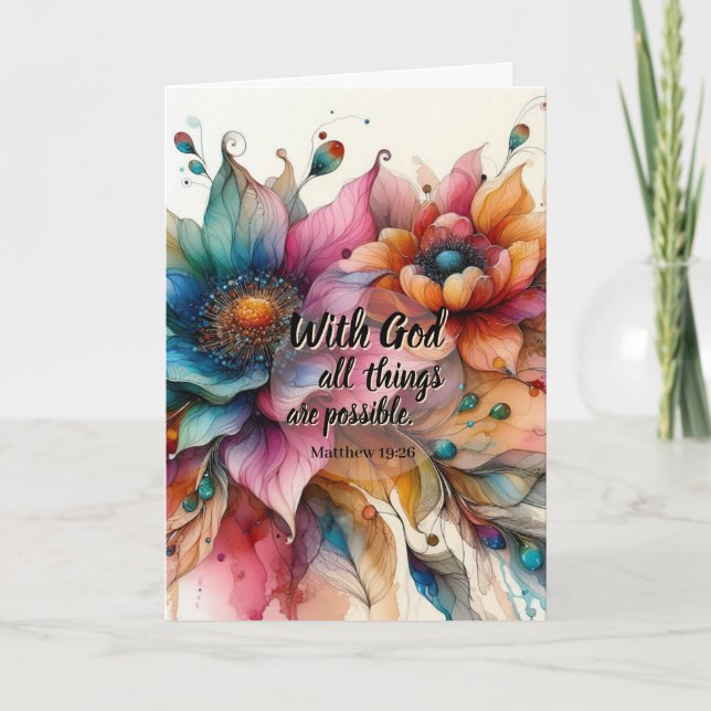 Matthew Scripture Christian Prayer Encouragement Card (Front)