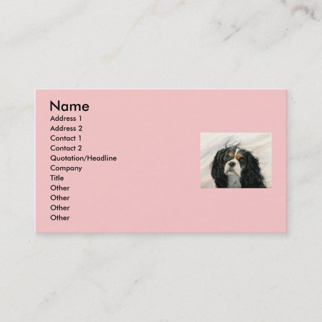 Mattie the King Charles Cavalier Business Card (Front)