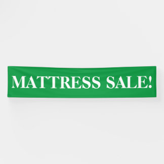 Mattress sale simple green white banner sign