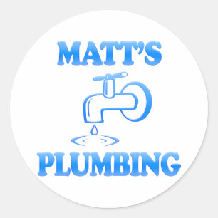 Matt's Plumbing Classic Round Sticker