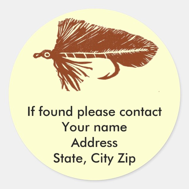 Matuka streamer, fly fishing, fly tying, art classic round sticker (Front)