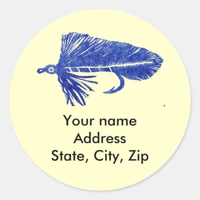 Matuka streamer, fly fishing, fly tying, art classic round sticker (Front)