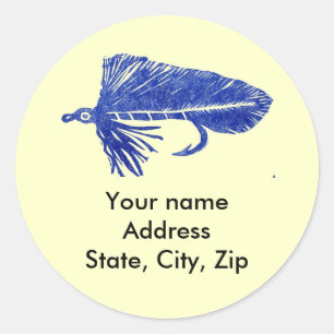 Matuka streamer, fly fishing, fly tying, art classic round sticker