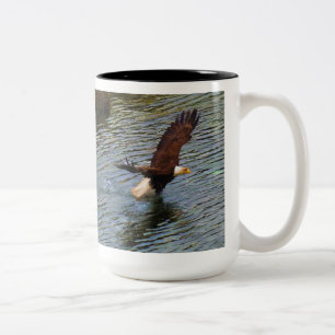 Mature Bald Eagle Hunting Wildlife Art Two-Tone Coffee Mug