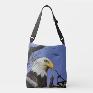 Mature Bald Eagle **Personalise** Crossbody Bag