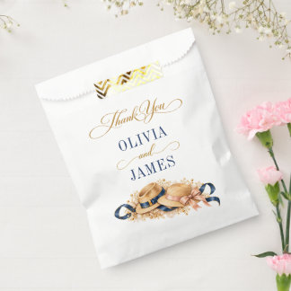 Mature Couple Second Wedding Navy Gold Favour Bag