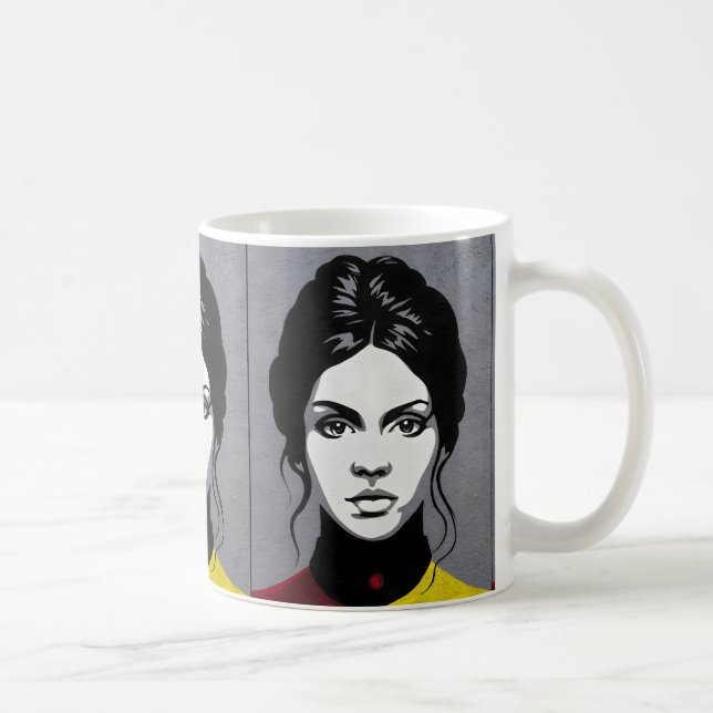 Mature girl, in double colour frame coffee mug (Right)