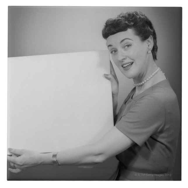 Mature Woman Ceramic Tile (Front)