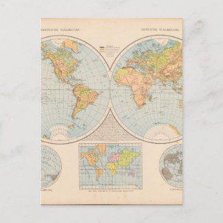 Matured World Map 28 Postcard