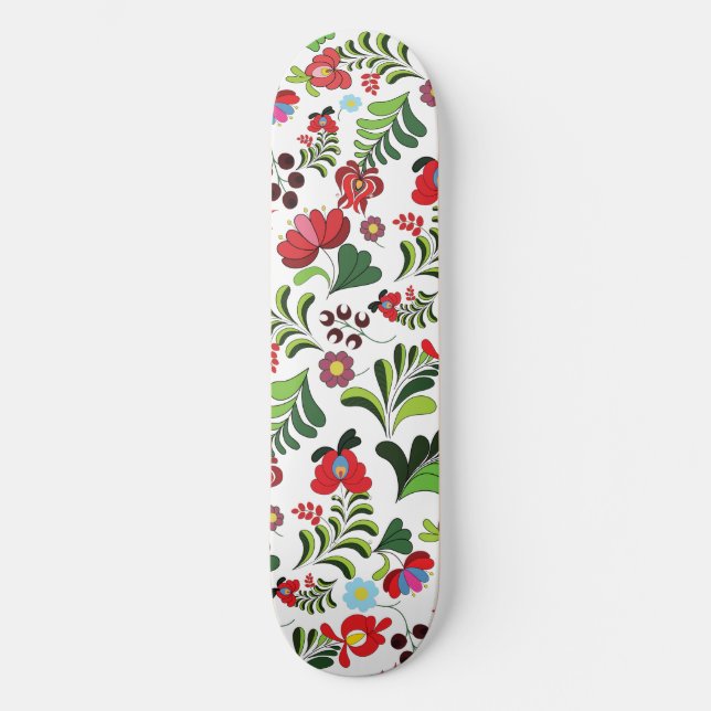 Matyo Floral Pattern Skateboard (Front)