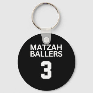 Matzah Ballers 3 Funny Jewish Pun Basketball Team  Key Ring