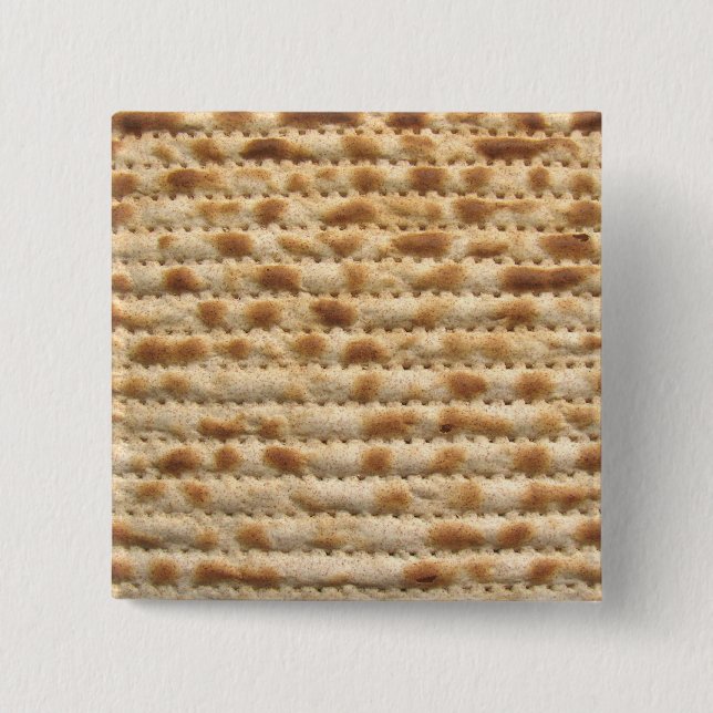 Matzah biscuit flatbread 15 cm square badge (Front)
