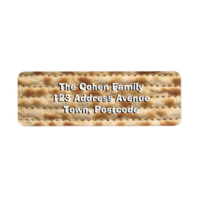 Matzah Return Address Label (Front)