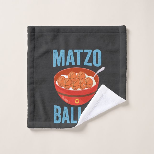 Matzo Baller Funny Basketball Hanukkah Gift  Wash Cloth (Wash Cloth)