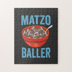 Matzo Baller Funny Football Hanukkah Rugby Gift Jigsaw Puzzle