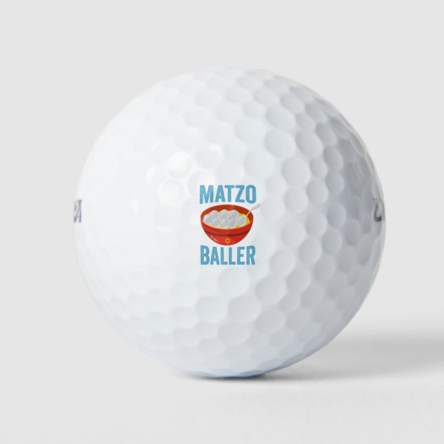 Matzo Baller Funny Golf Hanukkah Holiday Gift  Balls (Front)
