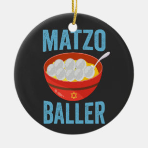 Matzo Baller Funny Golf Hanukkah Holiday Gift  Ceramic Ornament