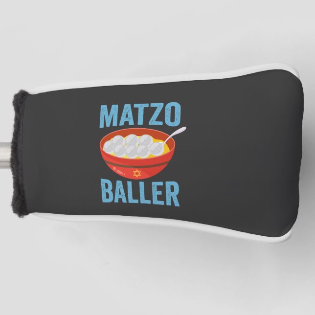 Matzo Baller Funny Golf Hanukkah Holiday Gift  Golf Head Cover (Front)