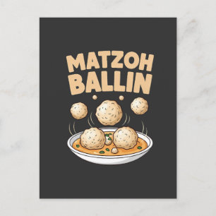 Matzo Baller Hanukkah Food Jewish Culture Holiday Postcard