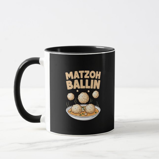 Matzo Baller Hanukkah Food Jewish Culture Mug (Left)