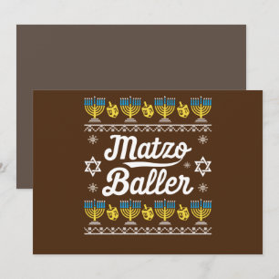 Matzo Baller Long Sleeve Funny Hanukkah Gifts Invitation