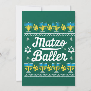 Matzo Baller Long Sleeve Funny Hanukkah Gifts Invitation