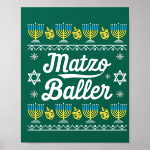 Matzo Baller Long Sleeve Funny Hanukkah Gifts Poster