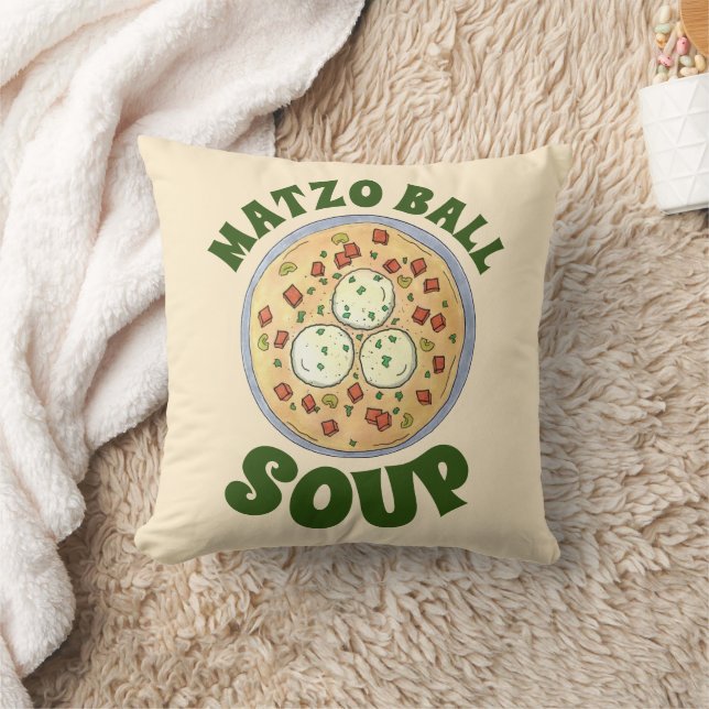 Matzo Matzah Ball Soup Jewish Cuisine Passover Cushion (Blanket)