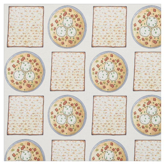 Matzo Matzah Ball Soup Jewish Cuisine Passover Fabric (Swatch)