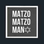 Matzo Matzo Man Jewish Hanukkah  Napkin<br><div class="desc">Jewish holiday humour,  Hanukkah parody,  funny Jewish shirt,  matzo pun,  Matzo Man joke,  retro Hanukkah joke,  festive Jewish gift,  Hanukkah 2025,  matzah song pun,  cultural food joke</div>