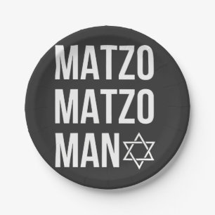Matzo Matzo Man Jewish Hanukkah  Paper Plate