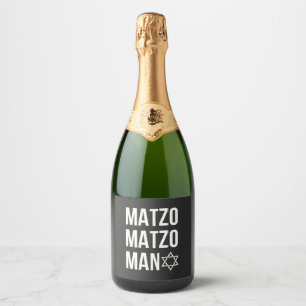 Matzo Matzo Man Jewish Hanukkah Sparkling Wine Label