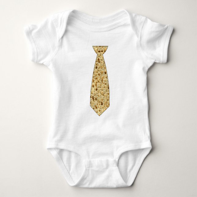 Matzo Passover Tie Baby Bodysuit (Front)