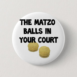 matzoh balls 6 cm round badge