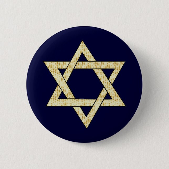 Matzoh Star of David 6 Cm Round Badge