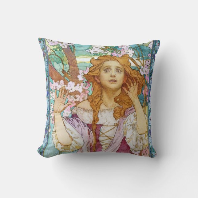 Maud Adams as Joan of Arc, Mucha Cushion (Front)