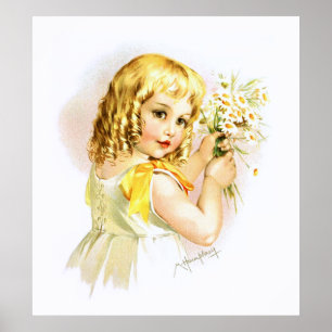 Maud Humphrey: Summer Girl with Daisies Poster