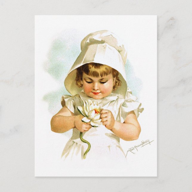Maud Humphrey: Summer Girl with Water Lily Postcard (Front)