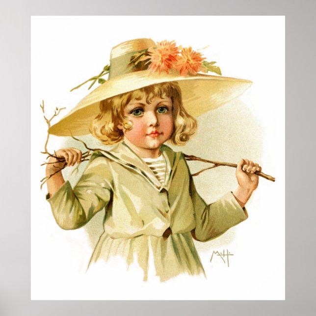 Maud Humphrey: Winter Girl with Branch Poster (Front)