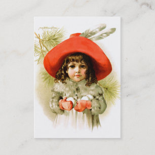Maud Humphrey: Winter Girl with Snowballs Business Card