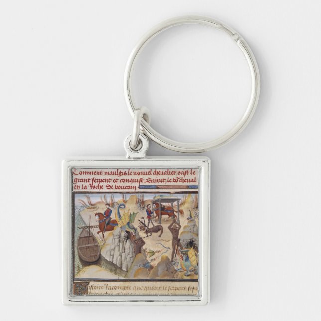 Maugis Fighting the Serpent Key Ring (Front)