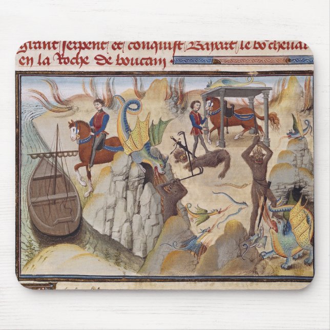 Maugis Fighting the Serpent Mouse Pad (Front)