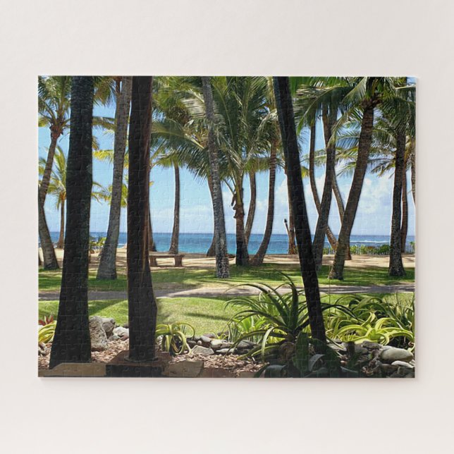 Maui Beach Hawaii Palm Trees Jigsaw Puzzle (Horizontal)