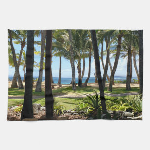 Maui Beach Hawaii Palm Trees Tea Towel
