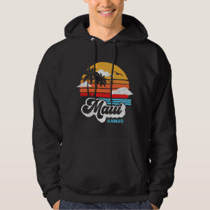 Maui Beach Hawaii Vintage Surf Hoodie