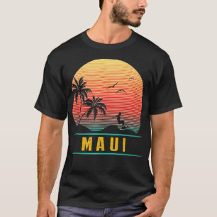Maui Beach Island Retro Vintage Gift 70s Surf Sur T-Shirt