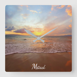 Maui Beach Sunset Acrylic Wall Clock