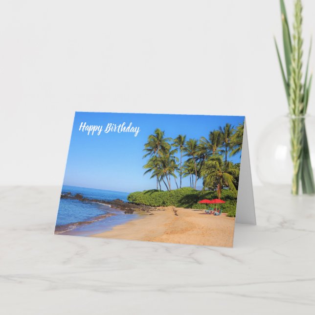 Maui Beach Umbrellas Card (Front)