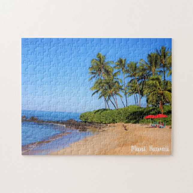 Maui Beach Umbrellas Jigsaw Puzzle (Horizontal)